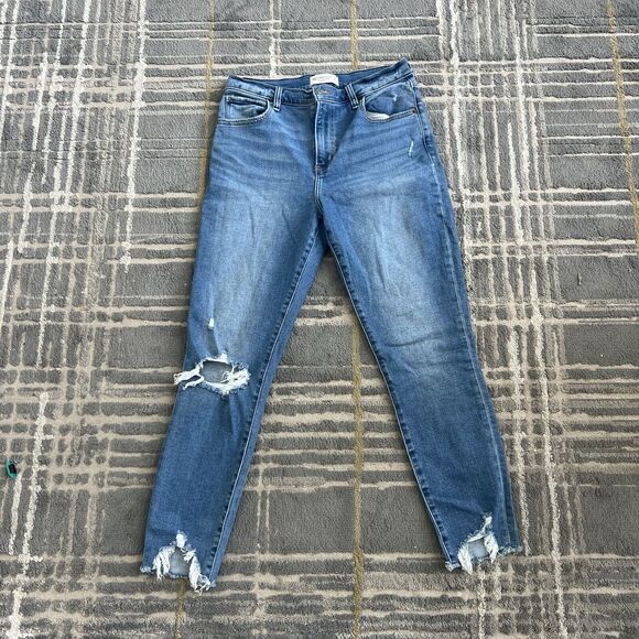 Abercrombie & Fitch  Super Skinny High Rise Jeans Distressed Size 29/8R - Picture 1 of 8